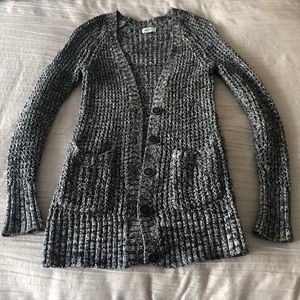 Black & white cardigan sweater